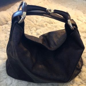 Gucci Large Guccissima Brown Leather Hobo Bag